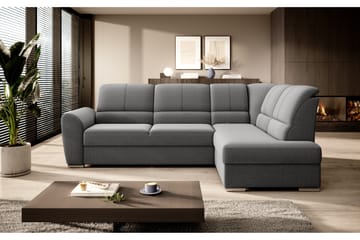Sajmon Sovesofa m. Sjeselong 3-seter - Grå - Møbler - Sofaer - Sovesofaer - Langsgående sovesofa
