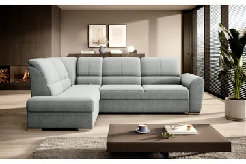 Sajmon Sovesofa m. Sjeselong 3-seter - Grå - Møbler - Sofaer - Sovesofaer - Langsgående sovesofa