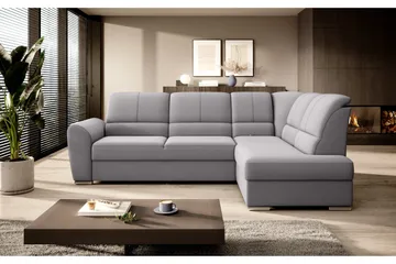Sajmon Sovesofa m. Sjeselong 3-seter - Grå - Møbler - Sofaer - Sovesofaer - Langsgående sovesofa