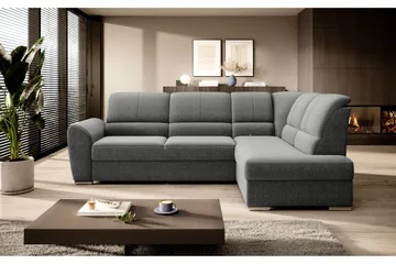 Sajmon Sovesofa m. Sjeselong 3-seter - Grå - Møbler - Sofaer - Sovesofaer - Langsgående sovesofa
