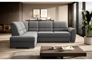 Sajmon Sovesofa m. Sjeselong 3-seter - Grå - Møbler - Sofaer - Sovesofaer - Langsgående sovesofa