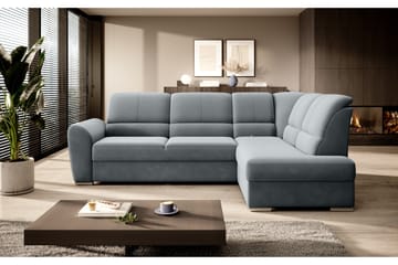 Sajmon Sovesofa m. Sjeselong 3-seter - Grå - Møbler - Sofaer - Sovesofaer - Langsgående sovesofa