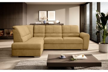 Sajmon Sovesofa m. Sjeselong 3-seter - Gul - Møbler - Sofaer - Sovesofaer - Langsgående sovesofa
