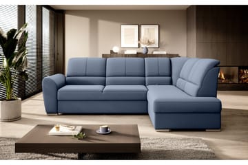 Sajmon Sovesofa m. Sjeselong 3-seter - Mørkeblå - Møbler - Sofaer - Sovesofaer - Langsgående sovesofa