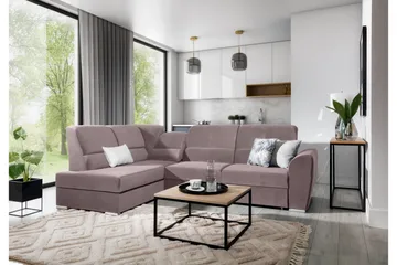 Sajmon Sovesofa m. Sjeselong 3-seter - Mørkebrun - Møbler - Sofaer - Sovesofaer - Langsgående sovesofa