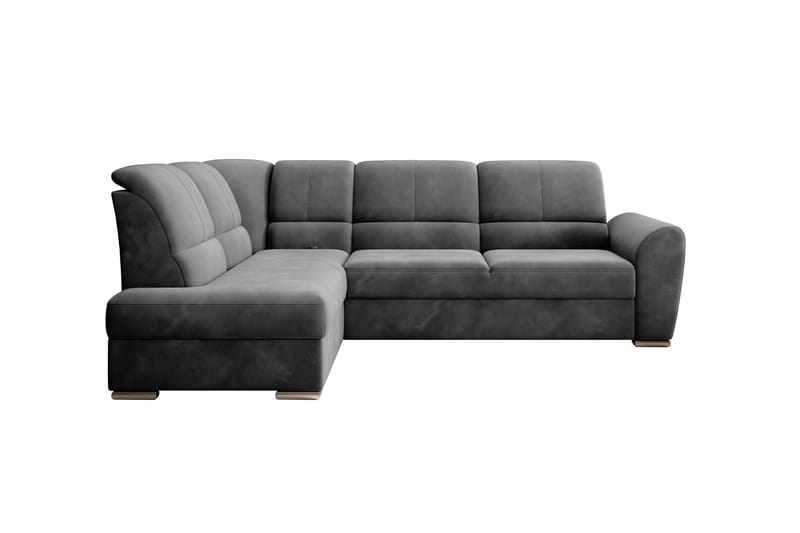 Sajmon Sovesofa m. Sjeselong 3-seter - Mørkegrå - Møbler - Sofaer - Sovesofaer - Langsgående sovesofa