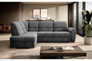 Sajmon Sovesofa m. Sjeselong 3-seter - Mørkegrå - Møbler - Sofaer - Sovesofaer - Langsgående sovesofa