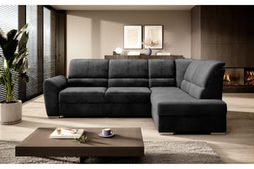 Sajmon Sovesofa m. Sjeselong 3-seter - Mørkegrå - Møbler - Sofaer - Sovesofaer - Langsgående sovesofa