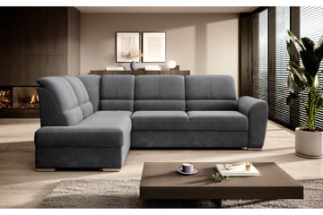 Sajmon Sovesofa m. Sjeselong 3-seter - Mørkegrå - Møbler - Sofaer - Sovesofaer - Langsgående sovesofa
