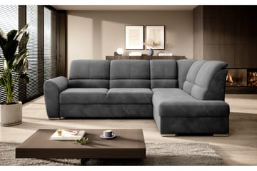 Sajmon Sovesofa m. Sjeselong 3-seter - Mørkegrå - Møbler - Sofaer - Sovesofaer - Langsgående sovesofa
