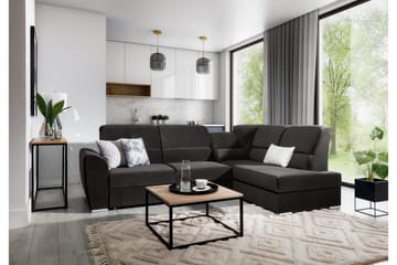 Sajmon Sovesofa m. Sjeselong 3-seter - Mørkegrå - Møbler - Sofaer - Sovesofaer - Langsgående sovesofa