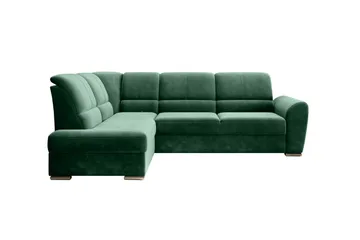 Sajmon Sovesofa m. Sjeselong 3-seter - Mørkegrønn - Møbler - Sofaer - Sovesofaer - Langsgående sovesofa