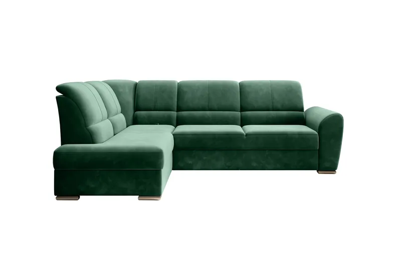 Sajmon Sovesofa m. Sjeselong 3-seter - Mørkegrønn - Møbler - Sofaer - Sovesofaer - Langsgående sovesofa