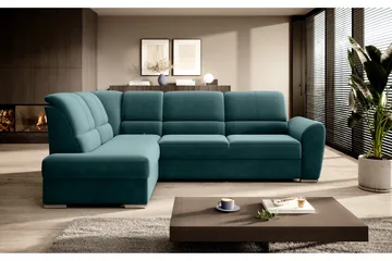 Sajmon Sovesofa m. Sjeselong 3-seter - Mørkegrønn - Møbler - Sofaer - Sovesofaer - Langsgående sovesofa
