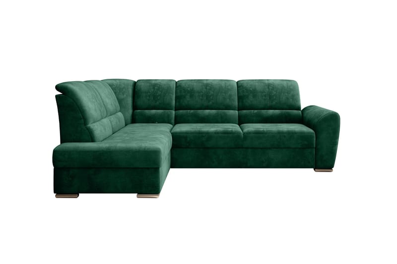 Sajmon Sovesofa m. Sjeselong 3-seter - Mørkegrønn - Møbler - Sofaer - Sovesofaer - Langsgående sovesofa