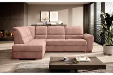 Sajmon Sovesofa m. Sjeselong 3-seter - Rosa - Møbler - Sofaer - Sovesofaer - Langsgående sovesofa