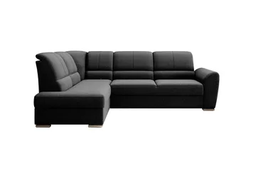 Sajmon Sovesofa m. Sjeselong 3-seter - Svart - Møbler - Sofaer - Sovesofaer - Langsgående sovesofa