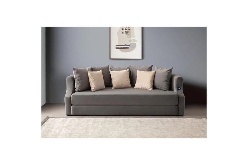 Salrican Sovesofa 3-seter - Grå - Møbler - Sofaer - Sovesofaer - 3 seters sovesofa