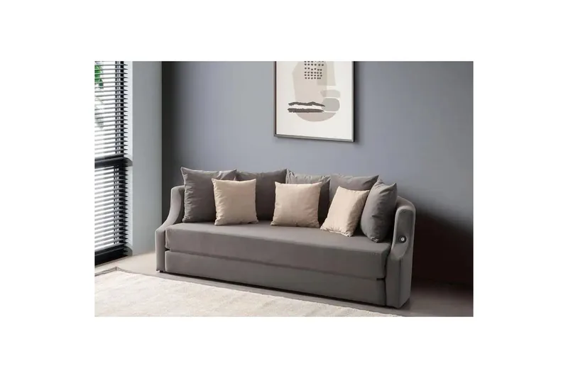 Salrican Sovesofa 3-seter - Grå - Møbler - Sofaer - Sovesofaer - 3 seters sovesofa