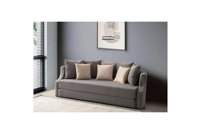 Salrican Sovesofa 3-seter - Grå - Møbler - Sofaer - Sovesofaer - 3 seters sovesofa