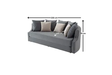 Salrican Sovesofa 3-seter - Grå - Møbler - Sofaer - Sovesofaer - 3 seters sovesofa