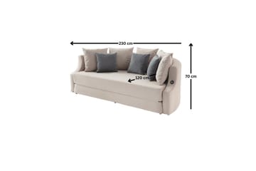 Salrican Sovesofa 3-seter - Kremhvit - Møbler - Sofaer - Sovesofaer - 3 seters sovesofa