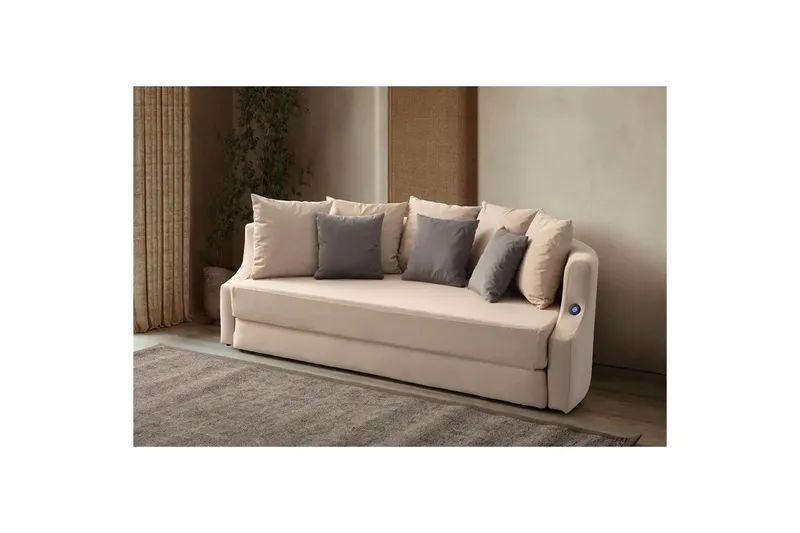 Salrican Sovesofa 3-seter - Kremhvit - Møbler - Sofaer - Sovesofaer - 3 seters sovesofa