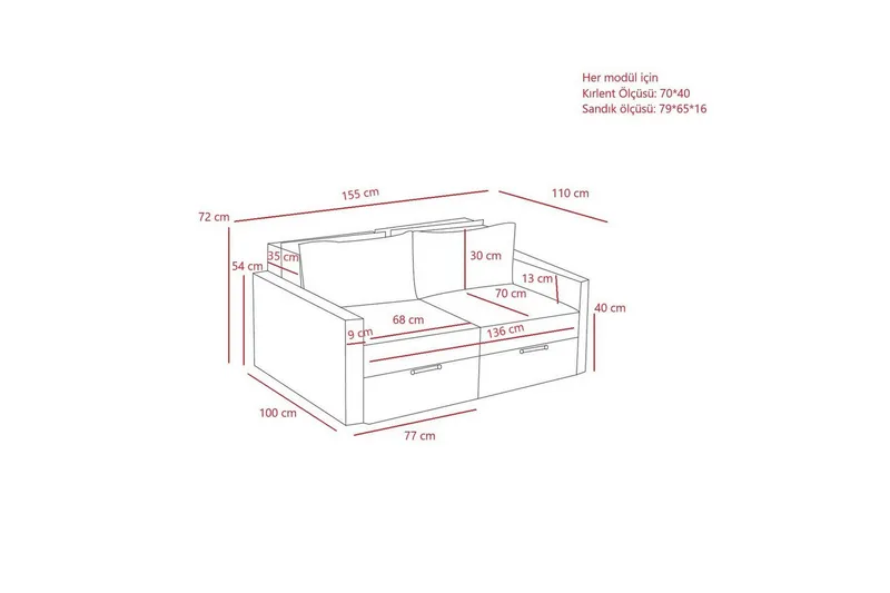 Savra Sovesofa 2-sits - Grå - Møbler - Sofaer - Sovesofaer - 2 seters sovesofa