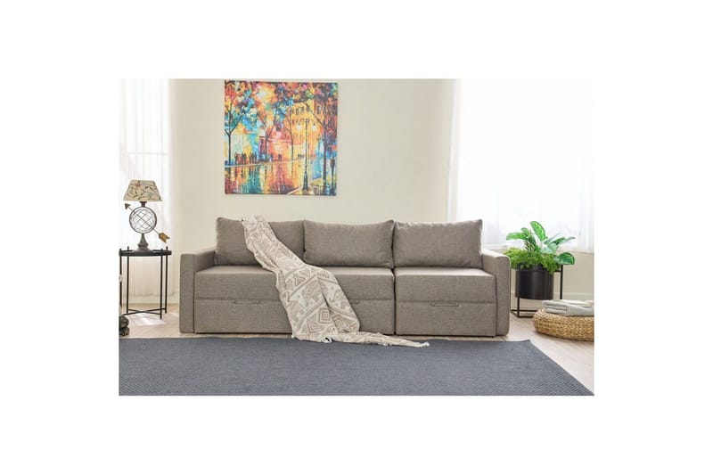 Savra Sovesofa 3-sits - Brun - Møbler - Sofaer - Sovesofaer - 3 seters sovesofa