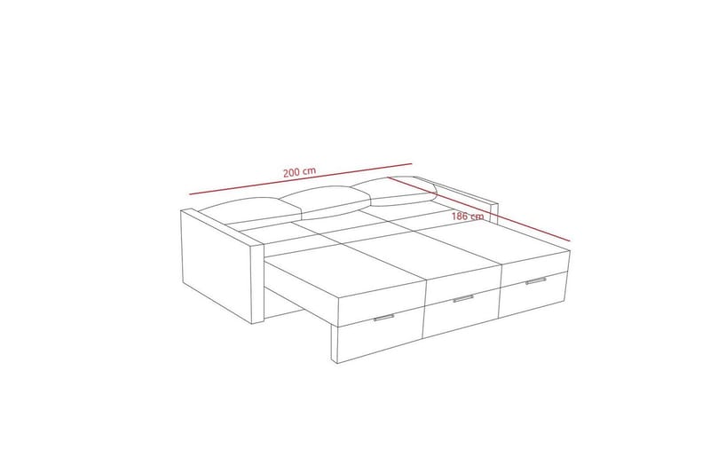 Savra Sovesofa 3-sits - Grå - Møbler - Sofaer - Sovesofaer - Sovesofa divan