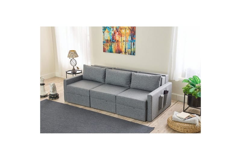 Savra Sovesofa 3-sits - Grå - Møbler - Sofaer - Sovesofaer - Sovesofa divan