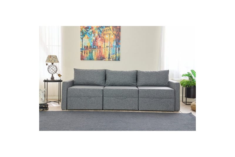 Savra Sovesofa 3-sits - Grå - Møbler - Sofaer - Sovesofaer - Sovesofa divan