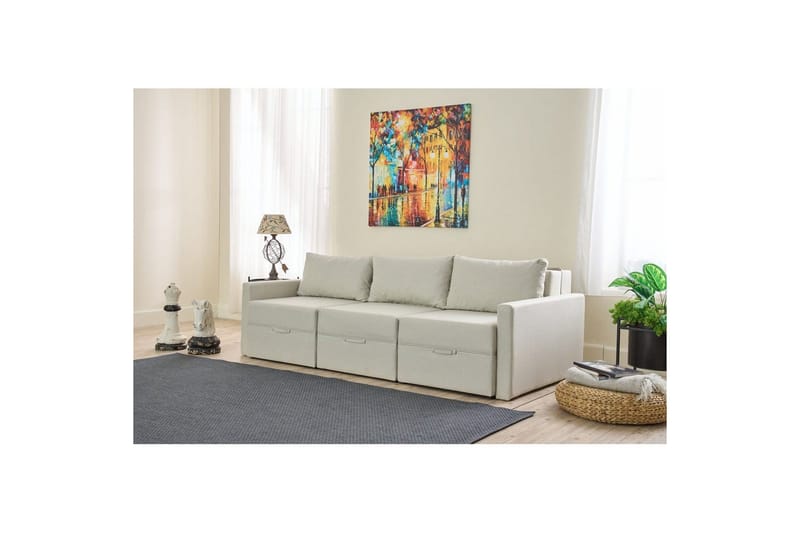 Savra Sovesofa 3-sits - Krem - Møbler - Sofaer - Sovesofaer - Sovesofa divan
