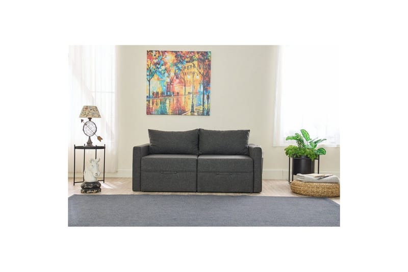 Savra Sovesofa med Divan 2-sits - Antrasitt - Møbler - Sofaer - Sovesofaer - Sovesofa divan