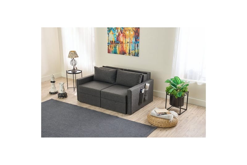 Savra Sovesofa med Divan 2-sits - Antrasitt - Møbler - Sofaer - Sovesofaer - Sovesofa divan