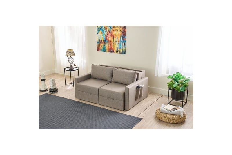 Savra Sovesofa med Divan 2-sits - Brun - Møbler - Sofaer - Sovesofaer - Sovesofa divan