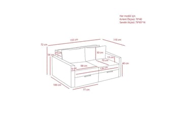 Savra Sovesofa med Divan 2-sits - Krem - Møbler - Sofaer - Sovesofaer - Sovesofa divan