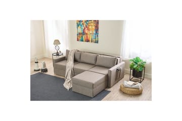 Savra Sovesofa med Divan 3-sits - Brun - Møbler - Sofaer - Sovesofaer - Hjørnesovesofa