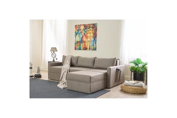 Savra Sovesofa med Divan 3-sits - Brun - Møbler - Sofaer - Sovesofaer - Hjørnesovesofa
