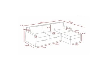 Savra Sovesofa med Divan 3-sits - Grå - Møbler - Sofaer - Sovesofaer - Hjørnesovesofa