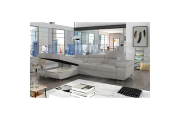 Seksjon Eltap Armando 289x85x203 cm - Jarell 03, Lys Grå, Venstre - Møbler - Sofaer - Sovesofaer - Sovesofa divan