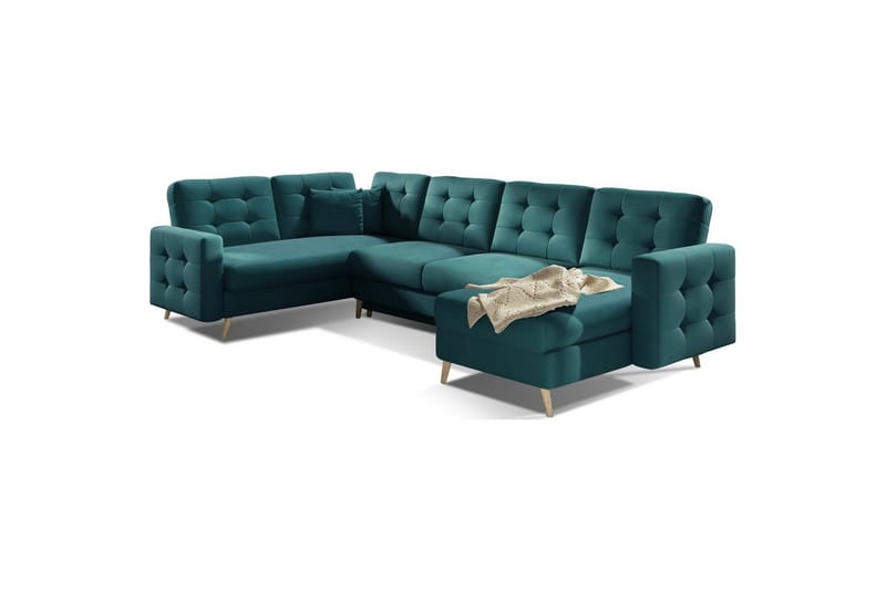 Seksjon Eltap Asgard U 326x202x93 cm, Mat Velvet 75, Grønn