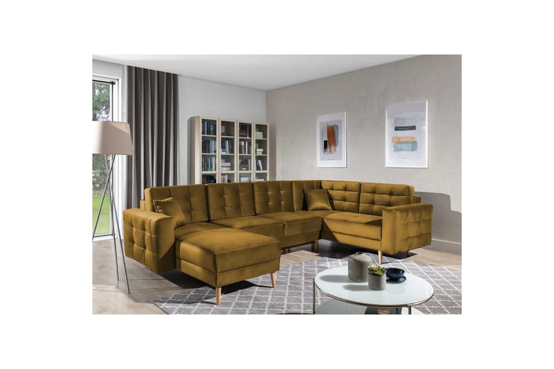 Seksjon Eltap Asgard U 326x202x93 cm, Monolith 48, Gul