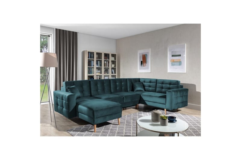 Seksjon Eltap Asgard U 326x202x93 cm - Monolith 76, Blå - Møbler - Sofaer - Sovesofaer - Hjørnesovesofa