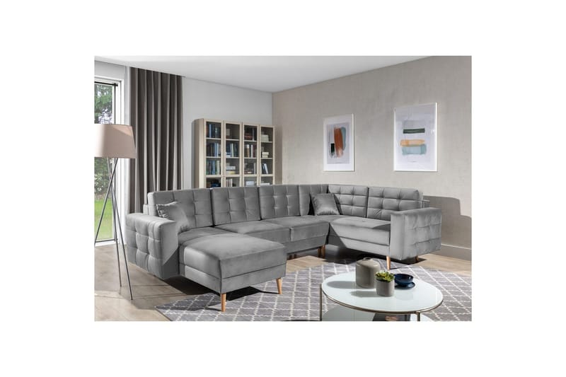 Seksjon Eltap Asgard U 326x202x93 cm - Monolith 84, Lysegrå - Møbler - Sofaer - Sovesofaer - Hjørnesovesofa