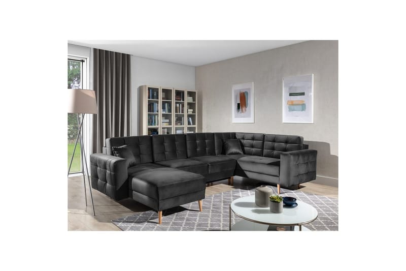 Seksjon Eltap Asgard U 326x202x93 cm - Monolith 97, Mørk grå - Møbler - Sofaer - Sovesofaer - Hjørnesovesofa