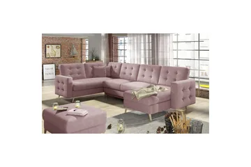 Seksjon Eltap Asgard U 326x202x93 cm - Omega 91, Rosa - Møbler - Sofaer - Sovesofaer - Hjørnesovesofa