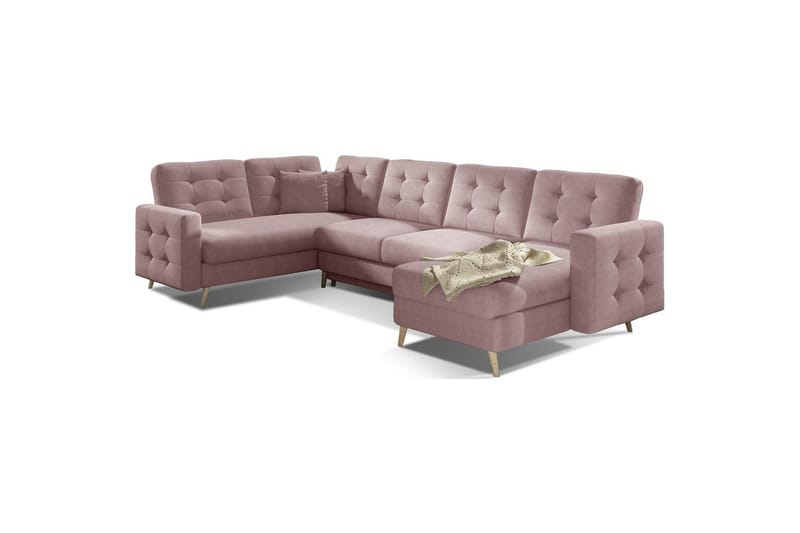 Seksjon Eltap Asgard U 326x202x93 cm - Omega 91, Rosa - Møbler - Sofaer - Sovesofaer - Hjørnesovesofa