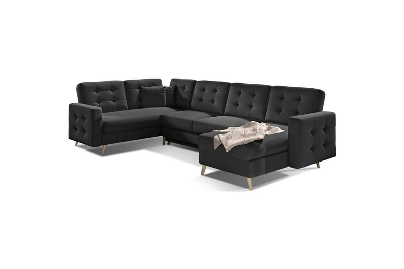 Seksjon Eltap Asgard U 326x202x93 cm - Soft 11, Svart - Møbler - Sofaer - Sovesofaer - Hjørnesovesofa