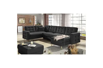 Seksjon Eltap Asgard U 326x202x93 cm - Soft 11, Svart - Møbler - Sofaer - Sovesofaer - Hjørnesovesofa